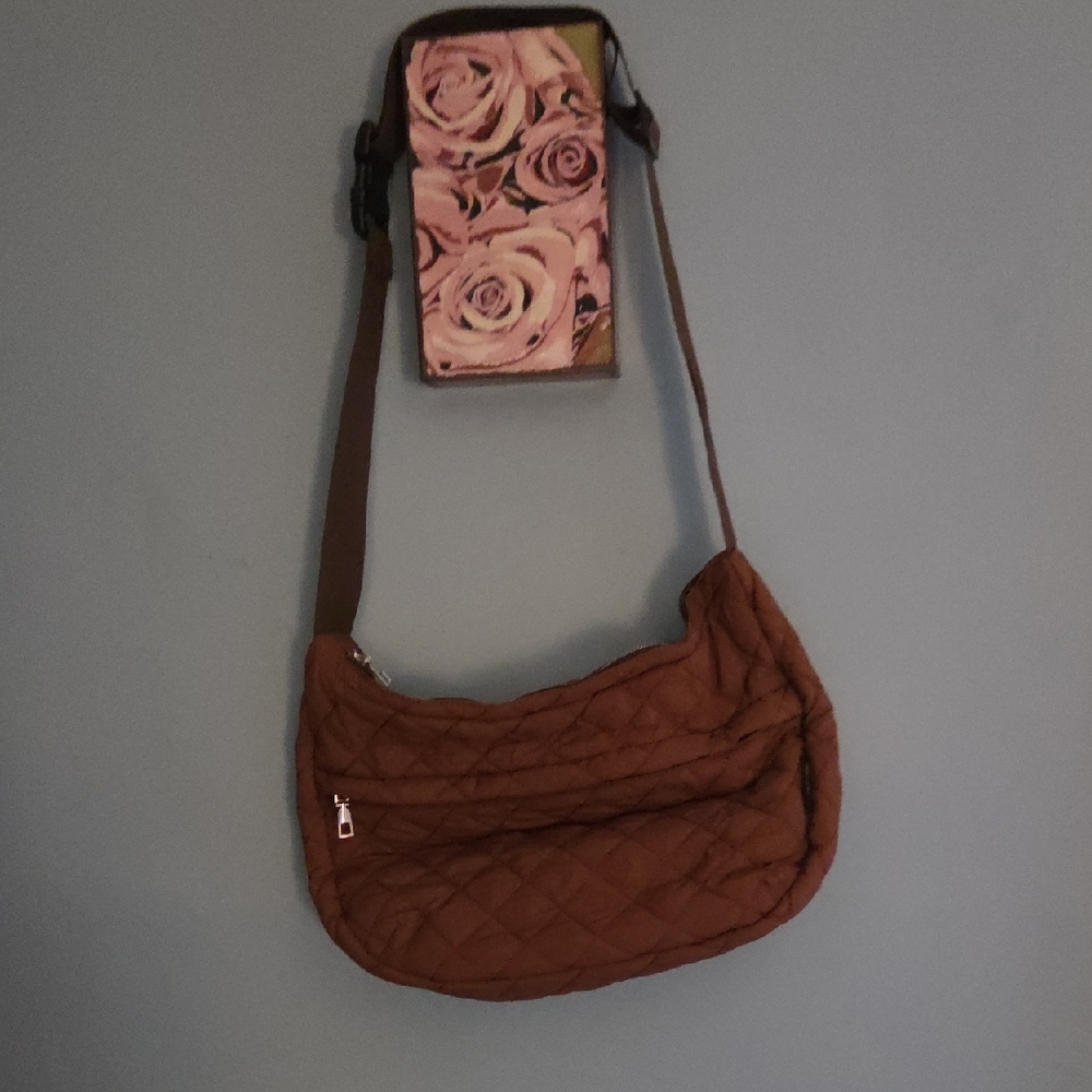 Brown Quilted Shoulder Bag